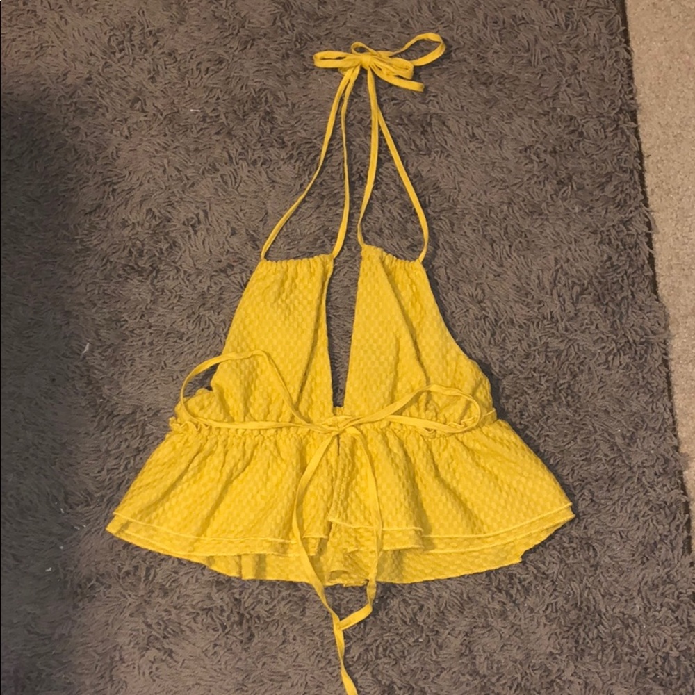yellow tank top